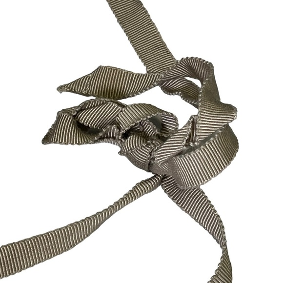 J Crew Ribbon Statement Necklace Orange Rhinestones Flowers - Picture 6 of 8